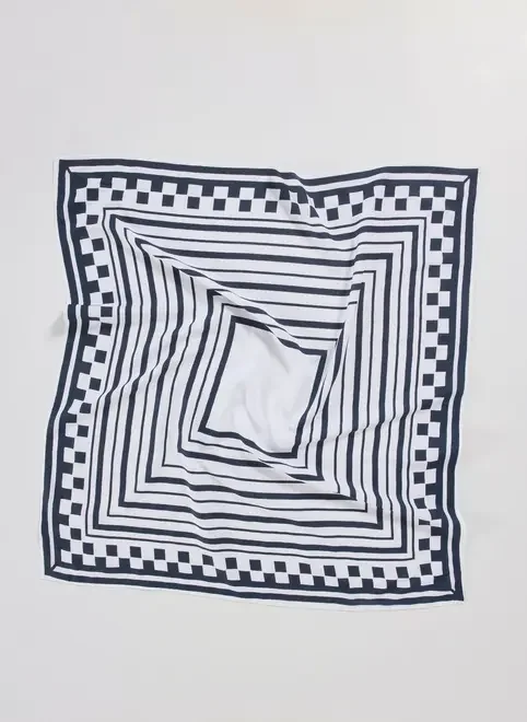 Lenço Quadriculado Preto E Branco