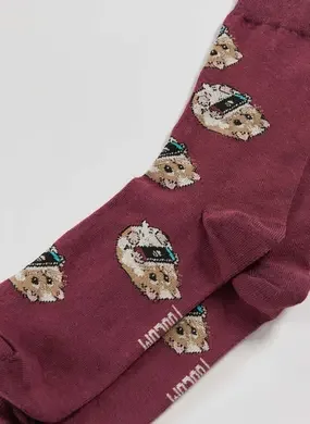 Meia Vinho Hamster Jogando