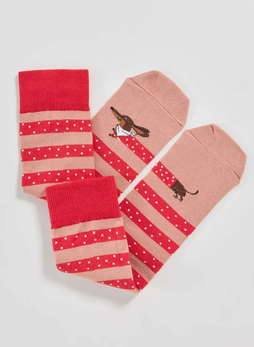 Meia Vermelha Listrada Salsichinha