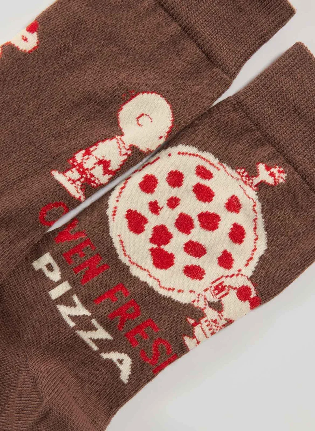 Meia Marrom Snoopy Pizza