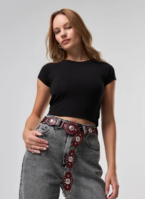 Cinto Entremeio Boho Bordô