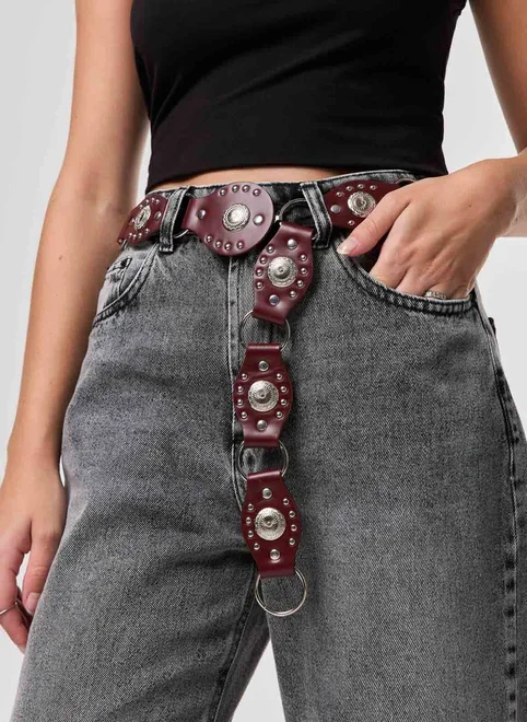 Cinto Entremeio Boho Bordô