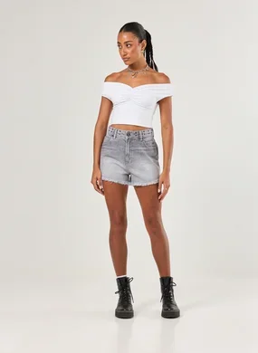 Short Jeans Ilhós No Cós