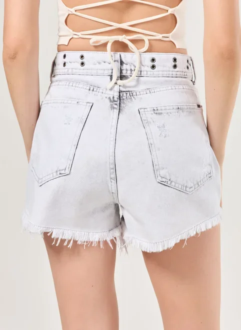 Short Jeans Ilhós No Cós