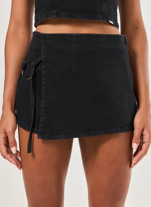 Mini Short Saia Transpassado Argola
