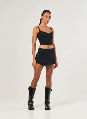 Mini Short Saia Transpassado Argola