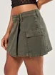 Short Saia Sarja Cargo Verde Militar