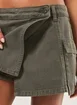Short Saia Sarja Cargo Verde Militar