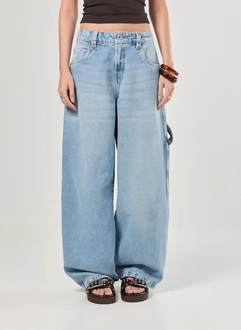 Calça Jeans Barrel Cintura Baixa