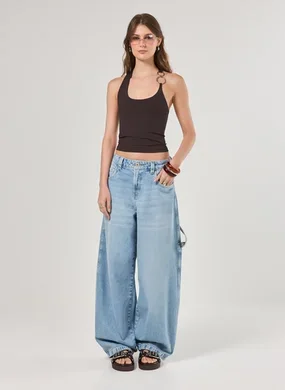 Calça Jeans Barrel Cintura Baixa