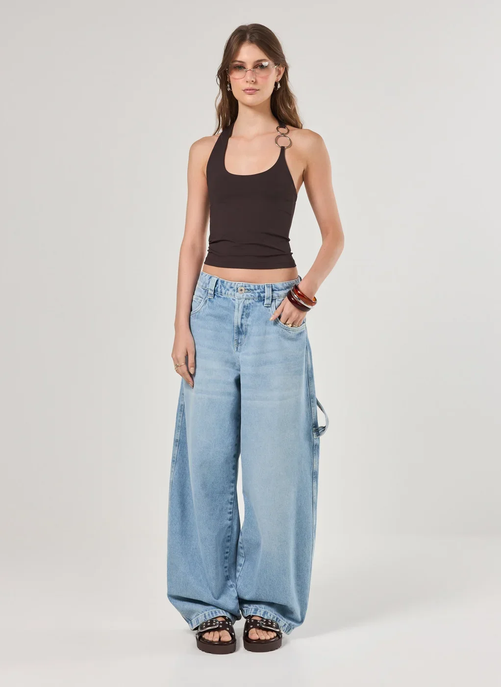 Calça Jeans Barrel Cintura Baixa