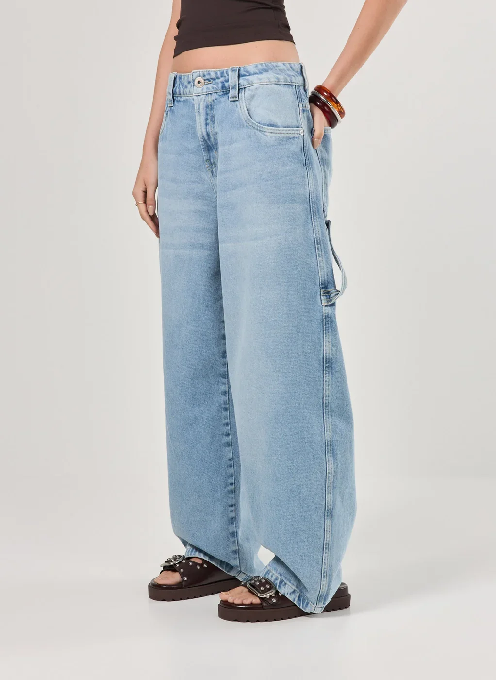 Calça Jeans Barrel Cintura Baixa