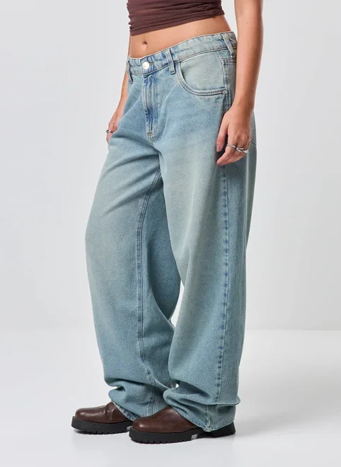 Calça Jeans Dirty Baggy Cintura Baixa