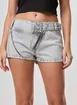 Micro Short Jeans Cintura Baixa Fivela