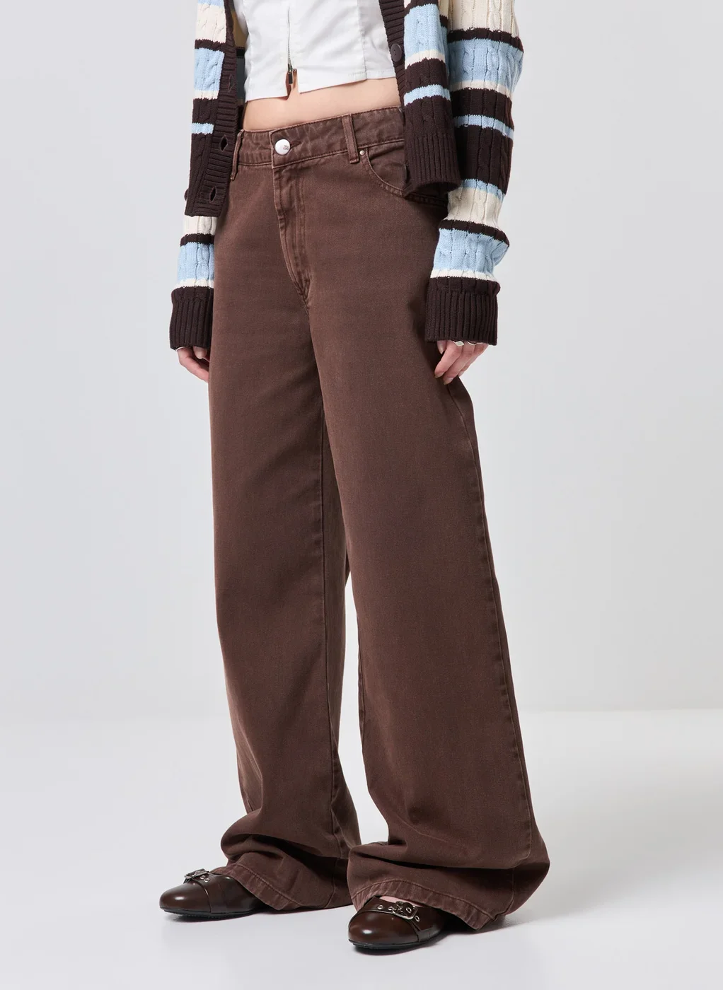 Calça Sarja Cintura Baixa Wide Leg