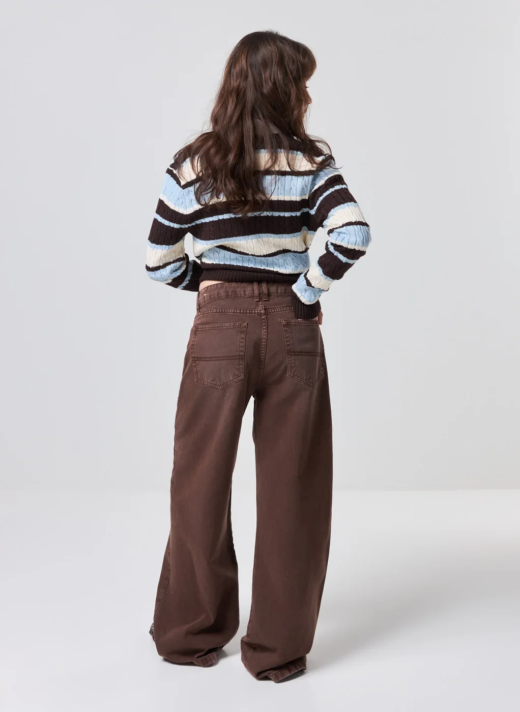 Calça Sarja Cintura Baixa Wide Leg