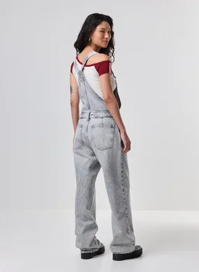 Macacão Jardineira Jeans Cinza