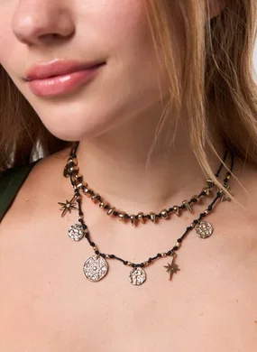 Conjunto 2 Colares Corda Dourado Boho