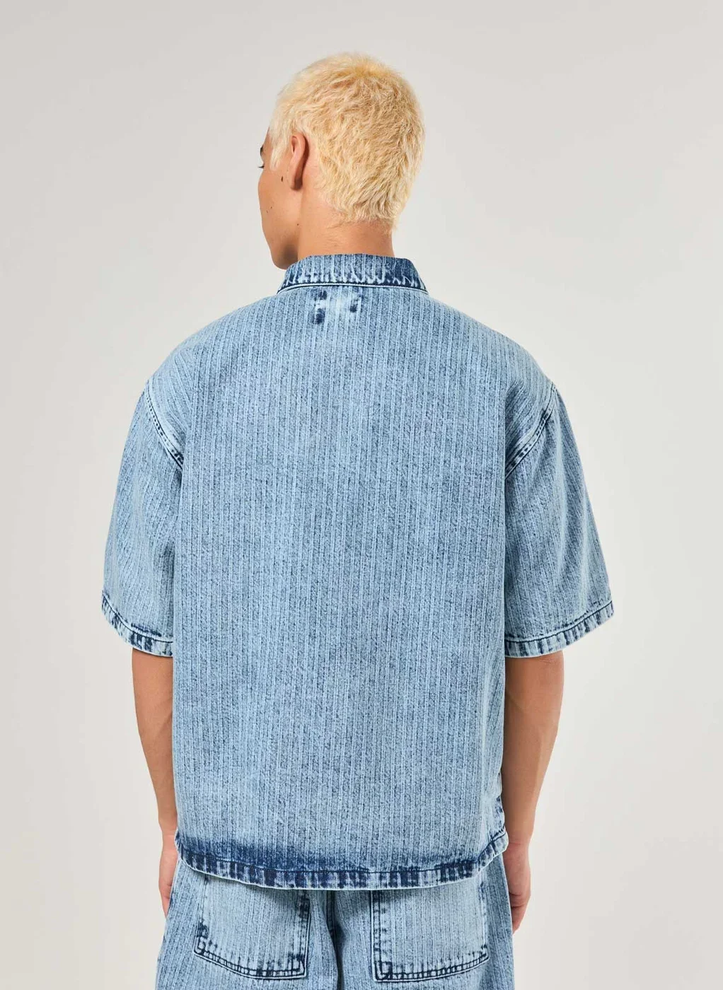 Camisa Jeans Box Risca De Giz