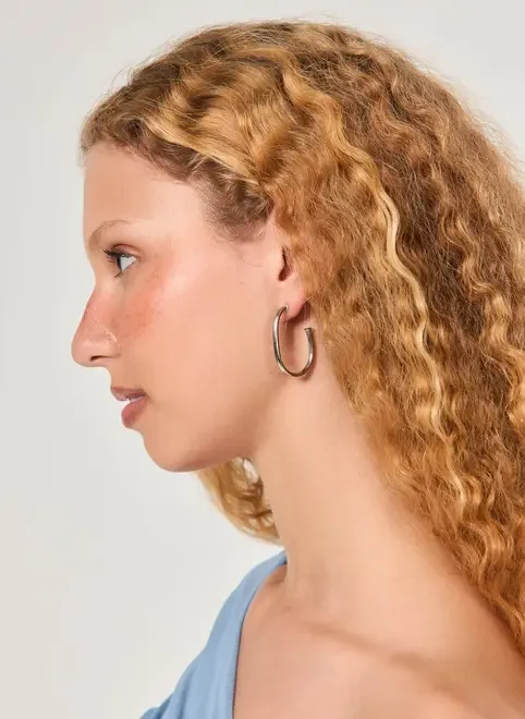 Conjunto 3 Brincos Prateados Argola Flor