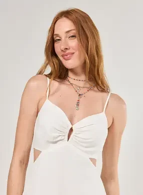 Conjunto 2 Colares Prateados Cruz