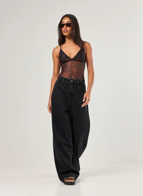 Body Em Tule De Estrelas