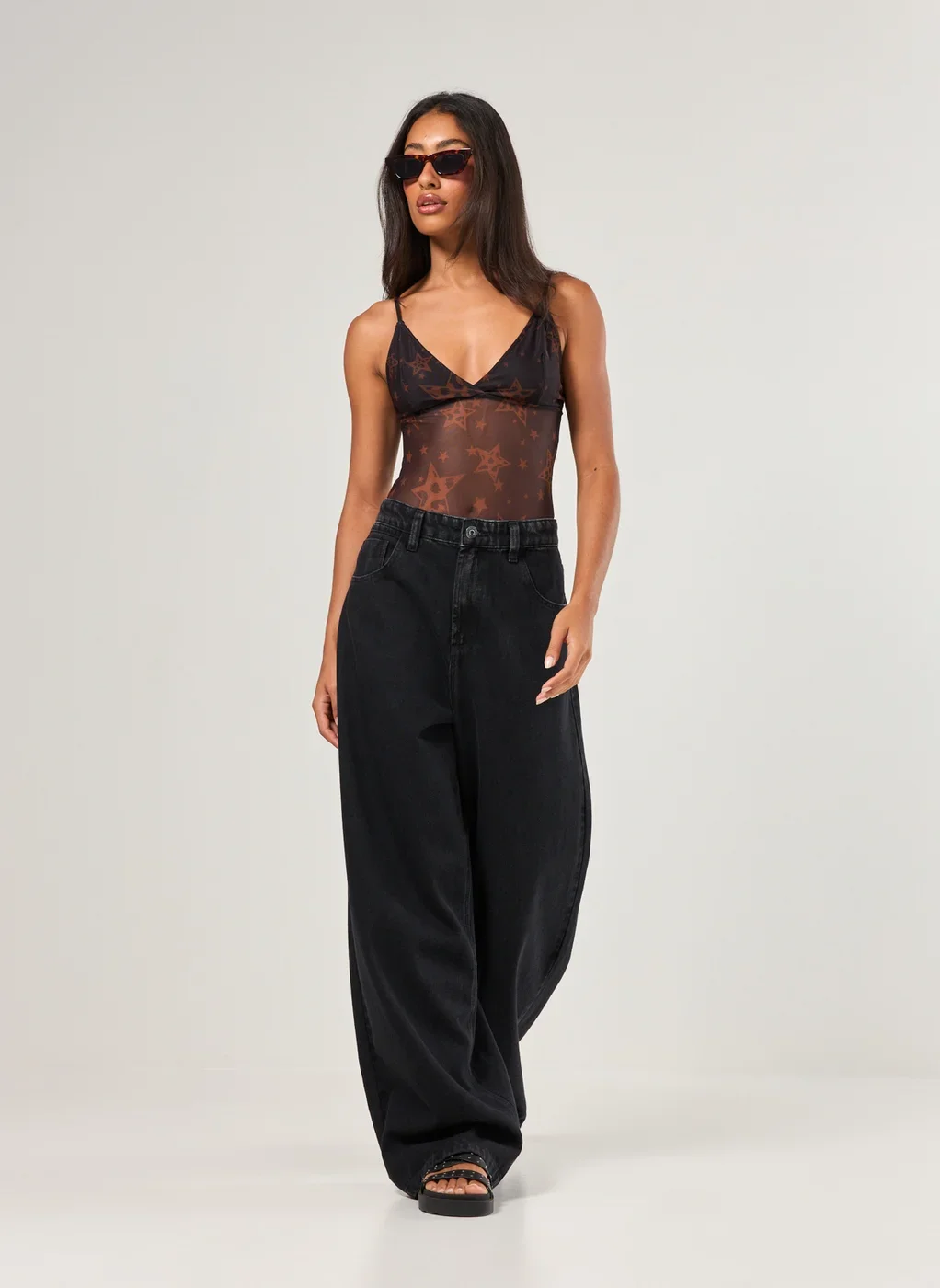 Body Em Tule De Estrelas