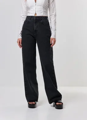 Calça Jeans Cintura Alta Wide Leg