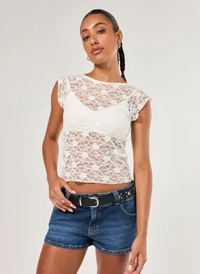 Blusa Em Renda Off-White