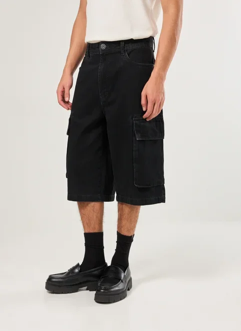 Jorts Jeans Black Cargo