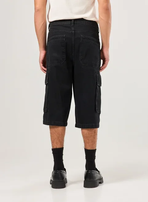 Jorts Jeans Black Cargo