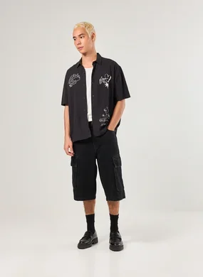 Jorts Jeans Black Cargo