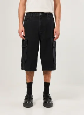 Jorts Jeans Black Cargo