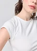 Blusa Manga Curta Off‑White Franzido