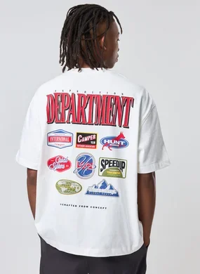 Camiseta Box Malhão Off‑White Selos