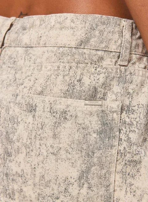 Saia Micro Cintura Baixa Sarja Estampada