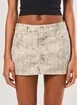 Saia Micro Cintura Baixa Sarja Estampada
