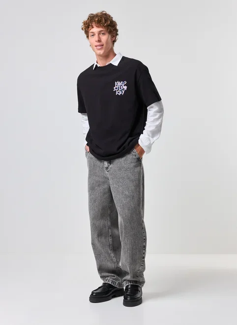 Camiseta Relaxed Malhão Escrito Costas