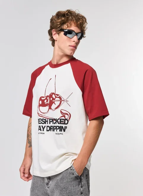 Camiseta Box Raglan Cherry