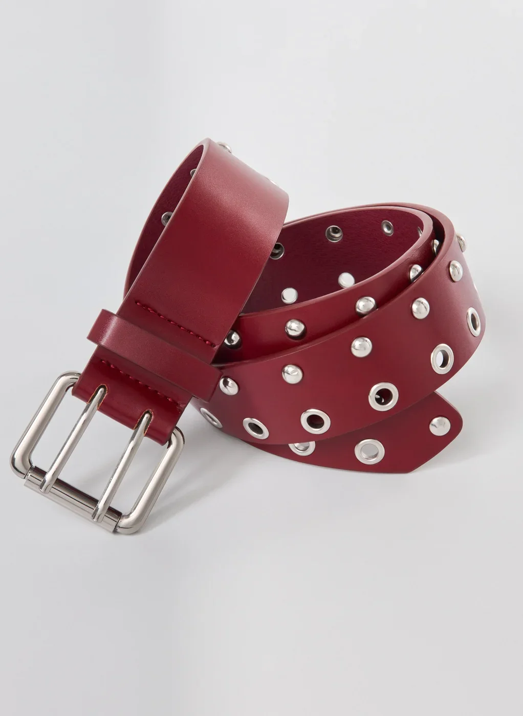 Cinto Poliuretano Bordô Tachinhas