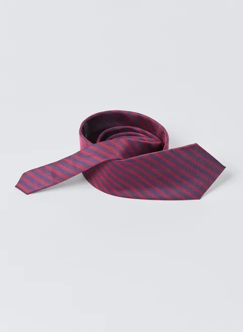 Gravata Listrada Vermelho E Azul