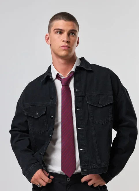 Gravata Listrada Vermelho E Azul