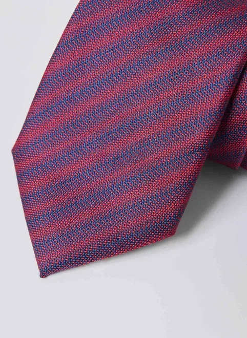 Gravata Listrada Vermelho E Azul