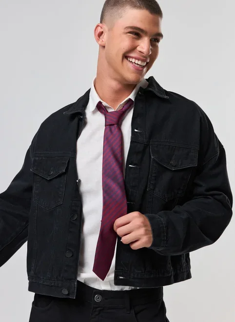 Gravata Listrada Vermelho E Azul