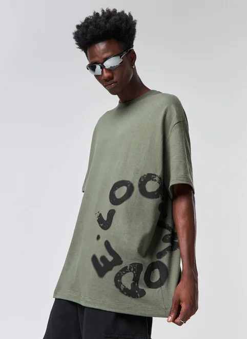 Camiseta Relaxed Malhão Estampa Deslocada