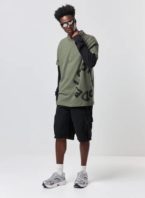 Camiseta Relaxed Malhão Estampa Deslocada