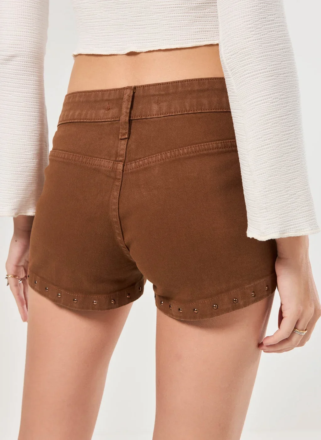 Short Micro Sarja Marrom