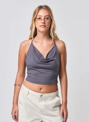 Blusa Frente Única Poliamida Tachinhas