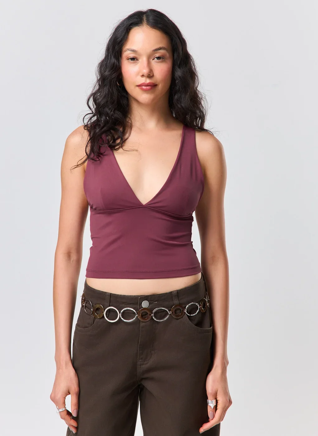 Blusa Frente Única Poliamida Decote V