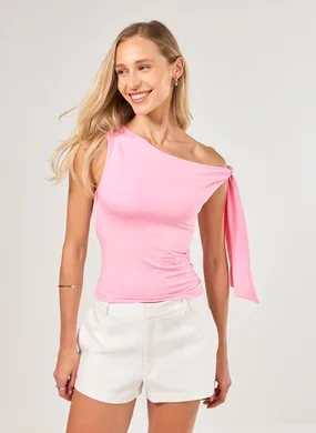 Blusa Assimétrica Amarração Ombro